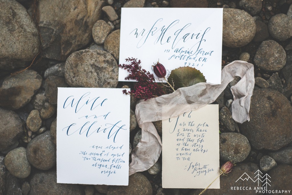 Elopement at Abiqua Falls Oregon by Seattle Wedding Photograhper, Rebecca Anne Photography.