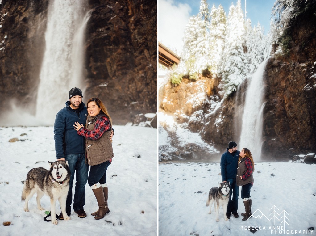 Franklin Falls Snow Engagement // Cat & Chris