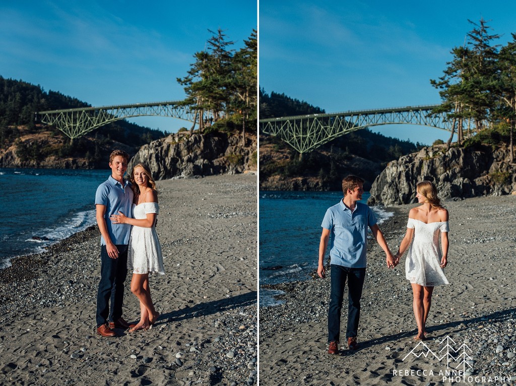 Molly and Luke had a stunning Deception Pass Adventure Engagement in Washington photographed by local Seattle Wedding Photographer, Rebecca Anne Photography.